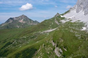 Blick zurück kurz vor der Carschinahütte nach Westen